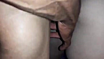 Woman moans while filming with uncircumcised man without condom