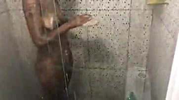 Mulata gets nasty before showering at Romynhorj's place