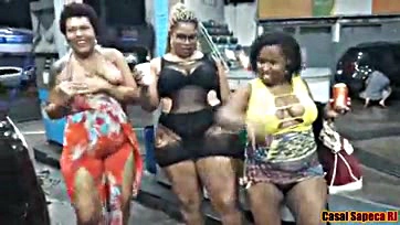 Girls party at gas station, gets wild and nasty