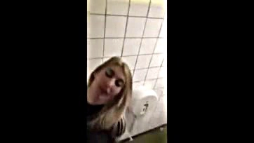 Teen girls get naughty in bathroom video