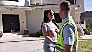 Teen slut Violet gets fucked by delivery guy