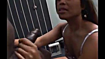 A Latina rides a black cock