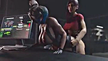 Futa Harley's massive ass and tits get ravaged