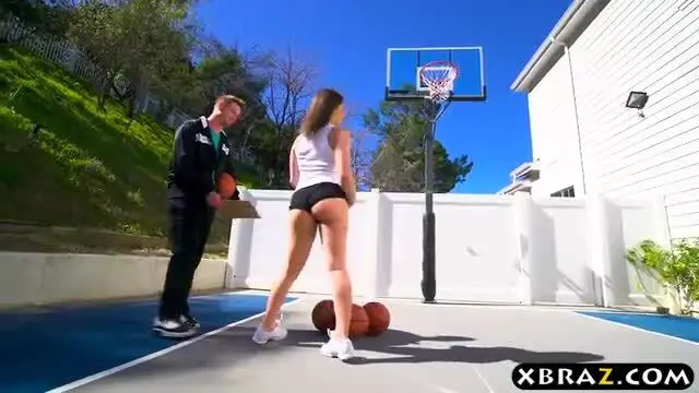 Big white booty teen butt fucked by her basketball trainer