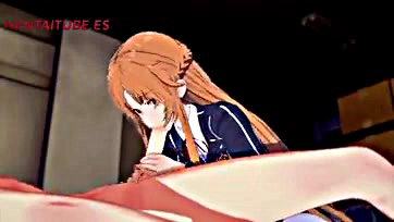 Asuna and Kirito engage in explicit sex acts