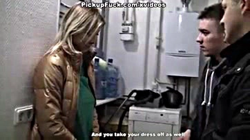 A blonde star appears in a public sex tape