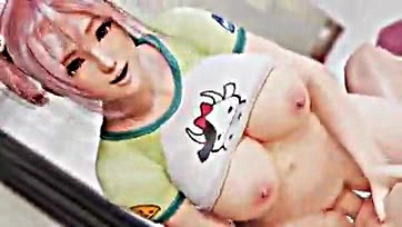 Honoka's massive tits jiggle on a phallic ride