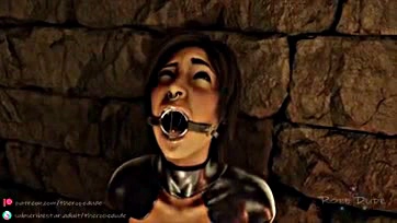 Lara Croft gets deep-throated by a dude