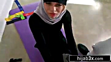 A hot Muslim chick craves her trainer's massive cock