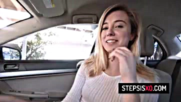 Haley's stepbro fingered her tight pussy in the car