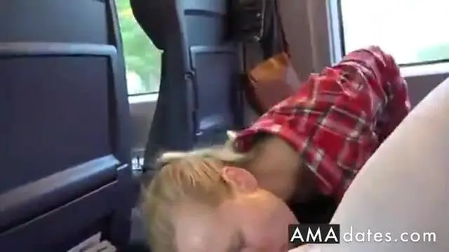 Amateur public blowjob in train