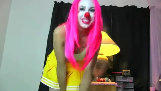 Clown cheerleader wants to see your cock