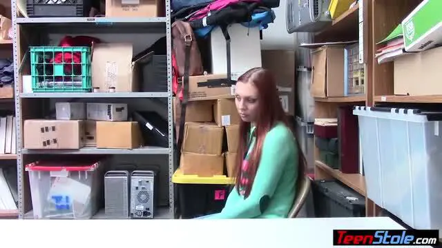 Redhead czech migrant teen thief fucked by a mall cop