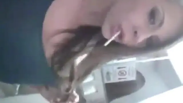 Hot skype girl in airplane's toilet