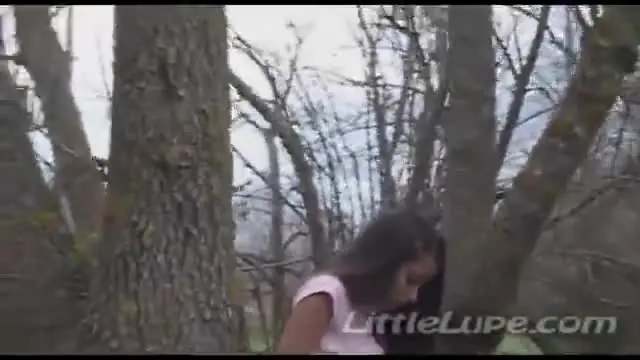 Little Lupe Masturbate her tight pussy at woods