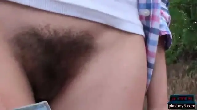 Hairy pussy and a blowjob by the girlfriend out in public