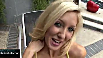 Blonde gets brutally screwed and cummed on