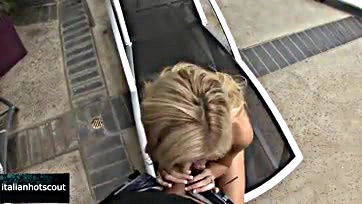 Blonde gets brutally screwed and cummed on