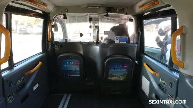 Sexy blonde widow got it hard in the taxi