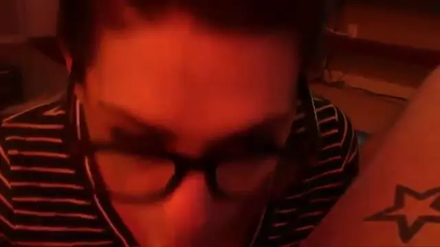 23yr old cute geek swallowing cum at home cum home