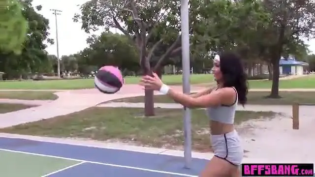 Sexy lesbian teens dirty fun after basketball session