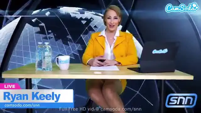 Camsoda - Ryan Keely - Hot newscaster cumming on the air