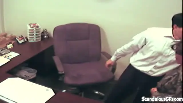 Office whore sucks on asian dudes dick