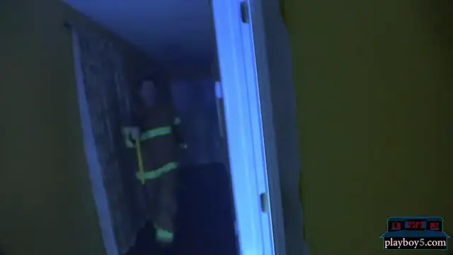 Firefighter fulfills brunettes fantasy after the rescue