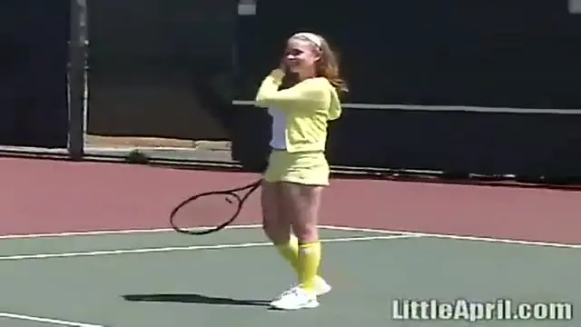 Teen masturbates outdoors after tennis