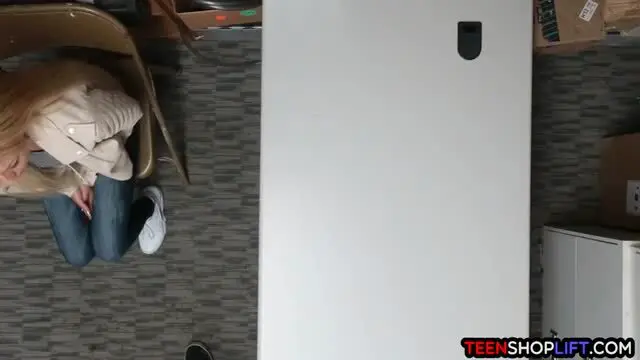 Shoplifting makes teen fuck the security guy in his office