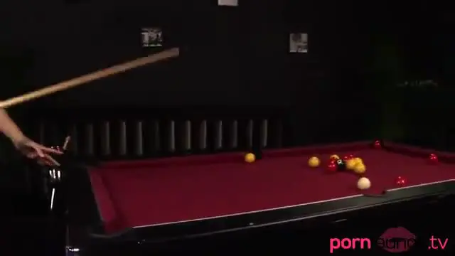 Pool playing busty blonde sucks long shlong