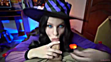 Young witch gets rough sex on Halloween night