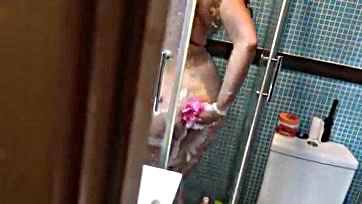 Sister caught masturbating in shower, explicit content