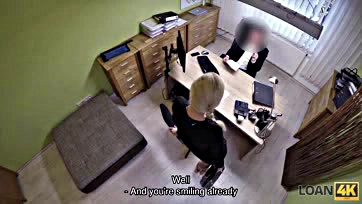 Naughty agent casts sex scenes in loan office