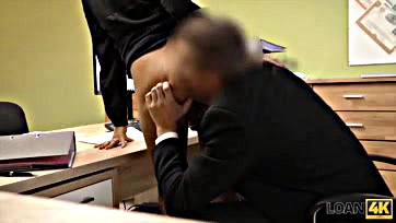 Naughty agent casts sex scenes in loan office