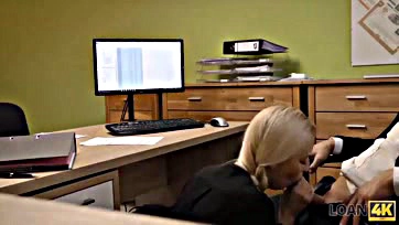 Naughty agent casts sex scenes in loan office