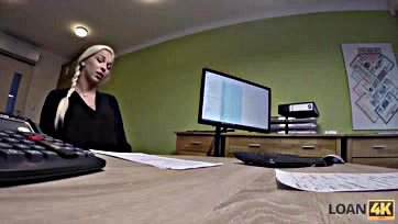 Naughty agent casts sex scenes in loan office