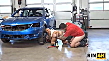 Slovakian milf gives mechanic a sensual oral pleasure