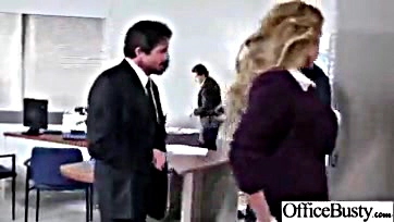 Corinna Blake gets banged in office, big tits involved