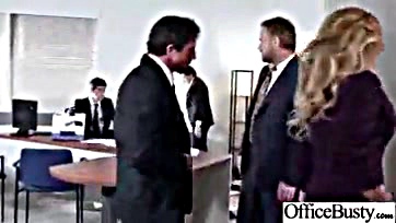 Corinna Blake gets banged in office, big tits involved