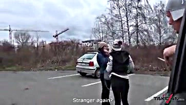 Two women picked up a stranger for a car hookup