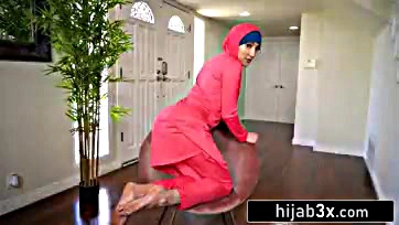 Chloe's hijab-wearing hotness pays rent with landlord's cock