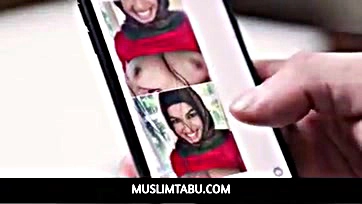 Step-sis sucks cock in hijab, gets horny