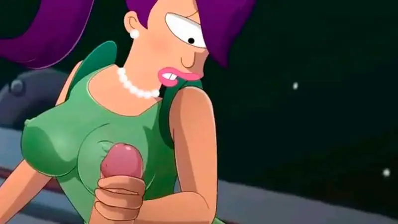 Fry e Leela em paródia pornô de Futurama 