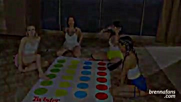 Lesbians engage in steamy, explicit Twister orgy