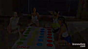 Lesbians engage in steamy, explicit Twister orgy