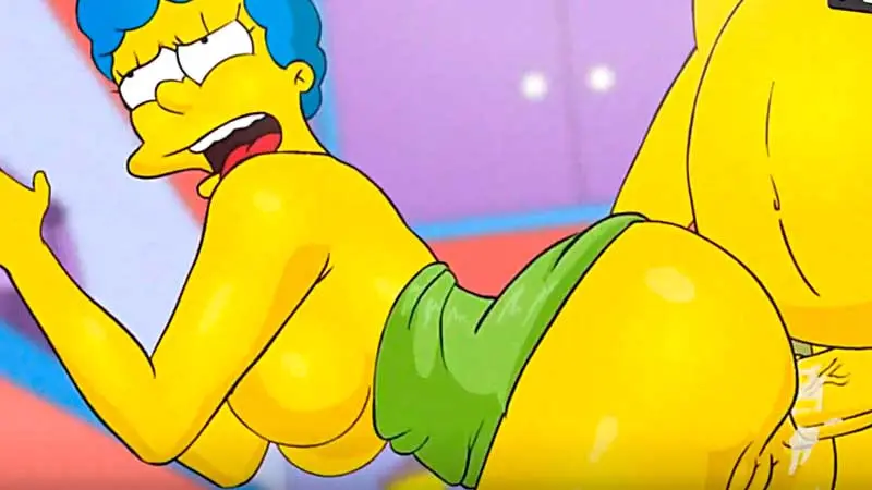 Marge Simpson fazendo sexo anal com gozada dentro