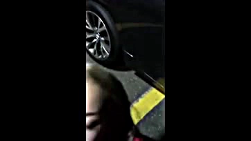 Blonde gets publically banged and facialed in a parking lot