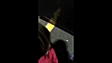 Blonde gets publically banged and facialed in a parking lot