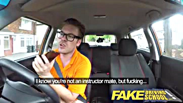 Blonde learner gets banged by fake driving instructor